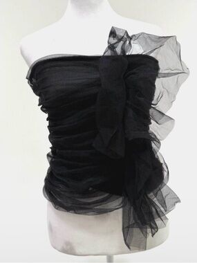 &other stories black ruffled tube top in S